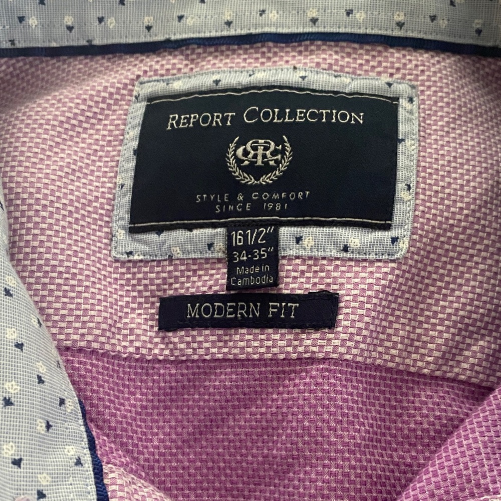 Report Collection Men's Pink Button Down Shirt